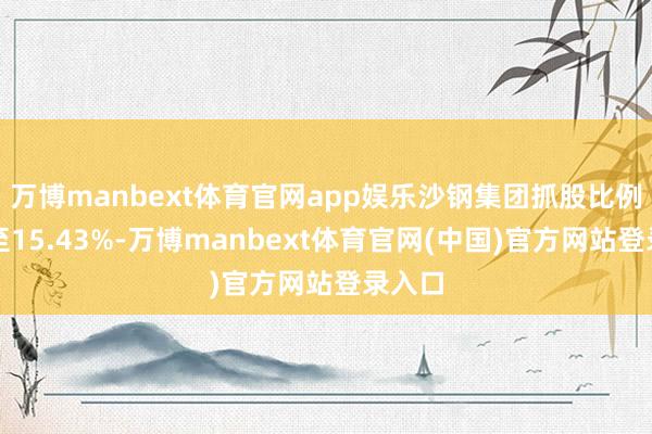 万博manbext体育官网app娱乐沙钢集团抓股比例高涨至15.43%-万博manbext体育官网(中国)官方网站登录入口