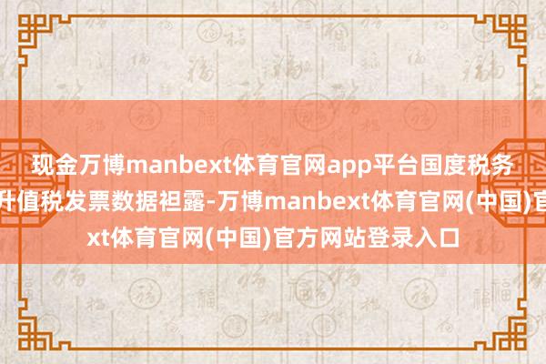现金万博manbext体育官网app平台国度税务总局发布的最新升值税发票数据袒露-万博manbext体育官网(中国)官方网站登录入口