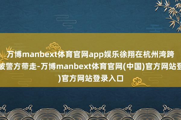 万博manbext体育官网app娱乐徐翔在杭州湾跨海大桥被警方带走-万博manbext体育官网(中国)官方网站登录入口