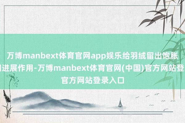 万博manbext体育官网app娱乐给羽绒留出饱胀的空间进展作用-万博manbext体育官网(中国)官方网站登录入口