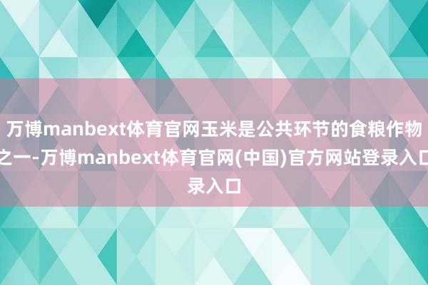 万博manbext体育官网玉米是公共环节的食粮作物之一-万博manbext体育官网(中国)官方网站登录入口