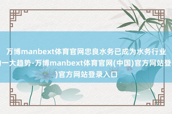 万博manbext体育官网忠良水务已成为水务行业发展的一大趋势-万博manbext体育官网(中国)官方网站登录入口