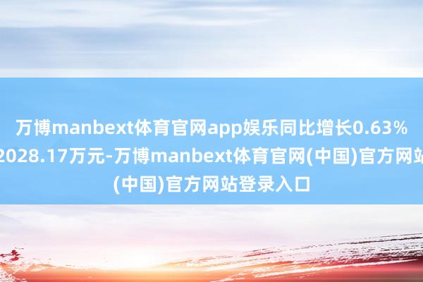 万博manbext体育官网app娱乐同比增长0.63%；净利润2028.17万元-万博manbext体育官网(中国)官方网站登录入口