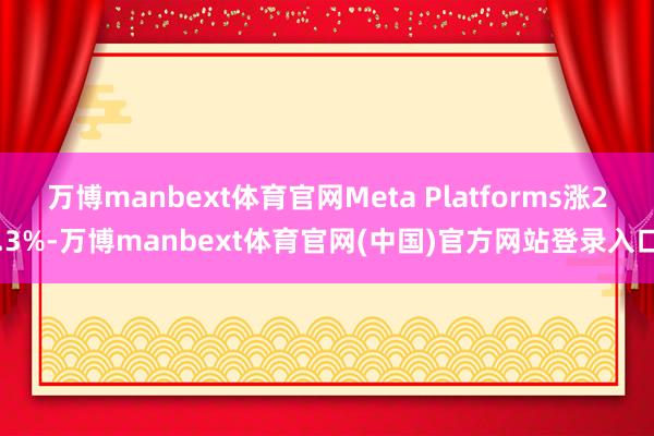 万博manbext体育官网Meta Platforms涨2.3%-万博manbext体育官网(中国)官方网站登录入口