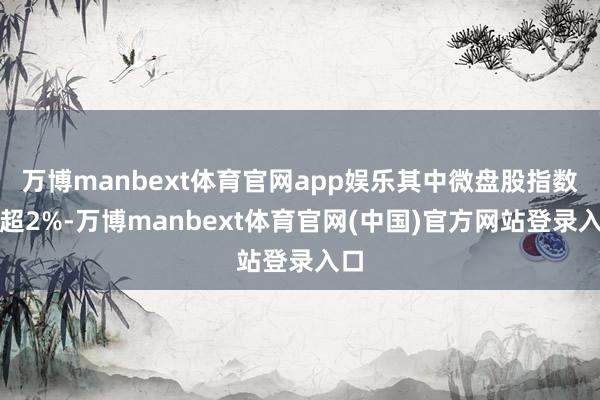 万博manbext体育官网app娱乐其中微盘股指数跌超2%-万博manbext体育官网(中国)官方网站登录入口